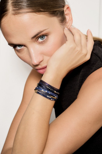 Bracelet multi-tours Oumi bleu